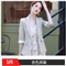 夏天潮流新品 蓝色小西装外套女韩版夏季薄款条纹英伦修身时尚职业西服上班可穿 杏色西装 S