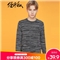 佐丹奴针织衫男装春季精梳纯棉上衣毛衣套头衫男衣服01059878 10双绞钢灰色 中码