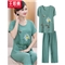 干如鑫中老年女装妈妈装时尚休闲套装女棉麻两件套宽松大码女装4050岁洋气宽松衣T恤休闲运动套装跑步服 豆绿色 2XL(105-125斤）