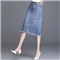欧偲麦  牛仔半身裙女夏新款高腰显瘦a字中长款过膝包臀一步裙薄款 2022 牛仔 L/21