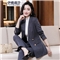 伊雅露莎职业装女装套装小西装女秋季新款时尚休闲外套名媛通勤西服套裤2081 单件蓝格西装 S